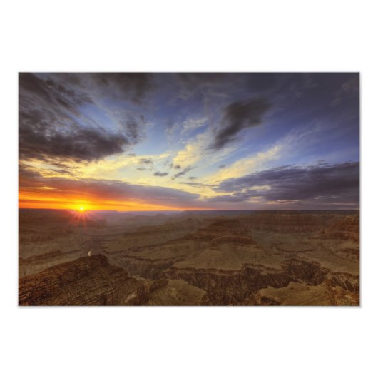 Sunset, zuidrand van de Grand Canyon, Grand Foto Afdruk (Voorkant)