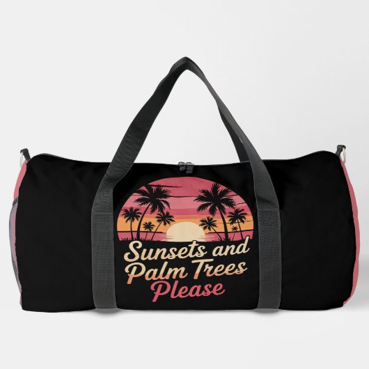 Sunsets and Palm Trees Please" - Retro Beach Vibe Plunjezak (Achterkant)