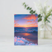 Sunset's Dance met de oceaangolven Briefkaart (Staand voorkant)