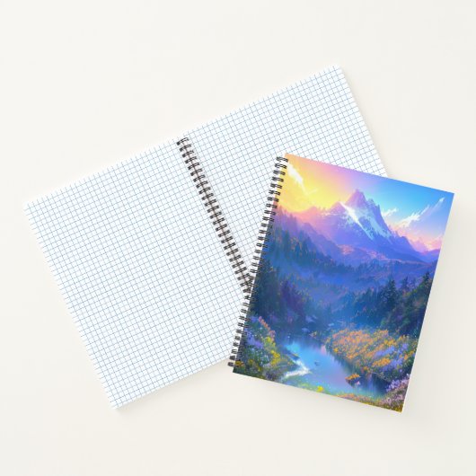 Sunset's Embrace in de overwoekerde bergvallei Notitieboek (Binnen)