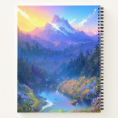 Sunset's Embrace in de overwoekerde bergvallei Notitieboek (Achterkant)