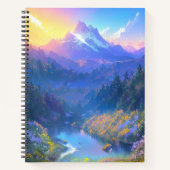 Sunset's Embrace in de overwoekerde bergvallei Notitieboek (Voorkant)