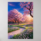 Sunset's Glory in een Park Poster (Voorkant)