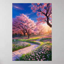 Sunset's Glory in een Park Poster