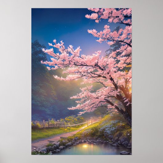 Sunset's Glow en de Sakura's Grace Poster (Voorkant)