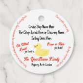 Sunsets & Good Vibes Cruising Ducks Bedankjes Labels (Achterkant)