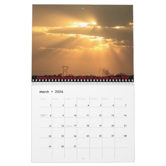 Sunset's, Landscapes, Big Boy Kalender (Mar 2026)