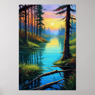 Sunset's Omhelzing, een tijdloze reis Poster