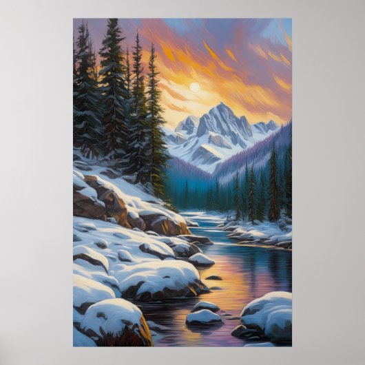 Sunset's pracht in Sneeuwwitje eenzaamheid Poster (Voorkant)