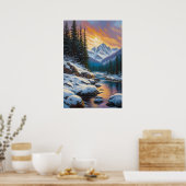 Sunset's pracht in Sneeuwwitje eenzaamheid Poster (Keuken)