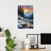 Sunset's pracht in Sneeuwwitje eenzaamheid Poster (Thuiskantoor)