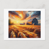 Sunsetting Over The Wheat Fields, Briefkaart (Voorkant)