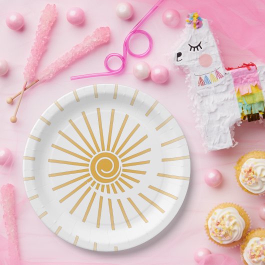 Sunshine 1 papieren bordje (Feest)
