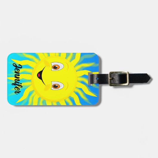 Sunshine aangepaste naam bagagelabel (Voorkant horizontaal)