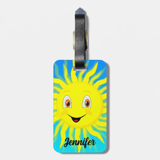 Sunshine aangepaste naam bagagelabel (Achterkant verticaal)