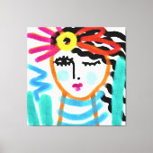Sunshine Abstract digitaal portret van een vrouw Canvas Afdruk (Voorkant)