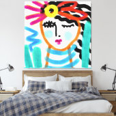 Sunshine Abstract digitaal portret van een vrouw Canvas Afdruk (Insitu (Slaapkamer))
