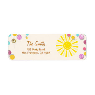 Sunshine Adresetiketten Summer Pink Gold Mint Etiket
