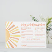 Sunshine Advice Predictions Card Sun Baby Shower (Staand voorkant)