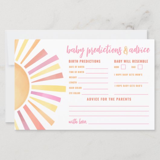 Sunshine Advies Voorspellingen Kaart Zon Baby show (Voorkant)