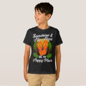 Sunshine & amp; Teenslippers Zomervakantie Strand T-shirt (Voorkant volledig)