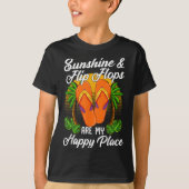 Sunshine & amp; Teenslippers Zomervakantie Strand  T-shirt (Voorkant)