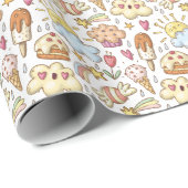 Sunshine and Celebration Trees Pattern Cadeaupapier (Rol Hoek)