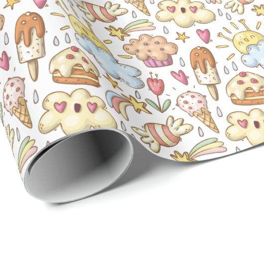 Sunshine and Celebration Trees Pattern Cadeaupapier (Rol Hoek)