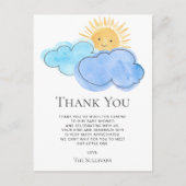 Sunshine and Clouds Boy's Baby shower Dank je Briefkaart (Voorkant)