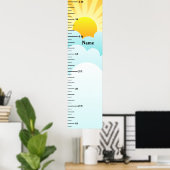 Sunshine and Clouds Growth Chart Add Child's Name Poster (Thuiskantoor)