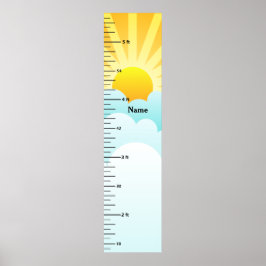 Sunshine and Clouds Growth Chart Add Child's Name Poster