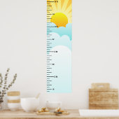 Sunshine and Clouds Growth Chart Add Child's Name Poster (Keuken)
