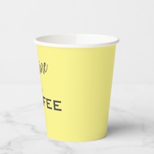 Sunshine and Coffee Yellow Papieren Bekers (Links)