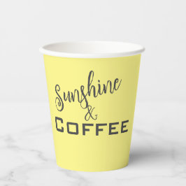 Sunshine and Coffee Yellow Papieren Bekers