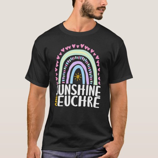 Sunshine and Euchre Cute Rainbow Graphic Womens Ki T-shirt (Voorkant)