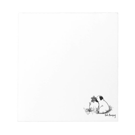 Sunshine and Flowers Pug Notitieblok (Voorkant)