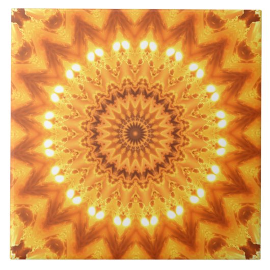 Sunshine and Happiness Mandala Tile - Large Tegeltje (Voorkant)