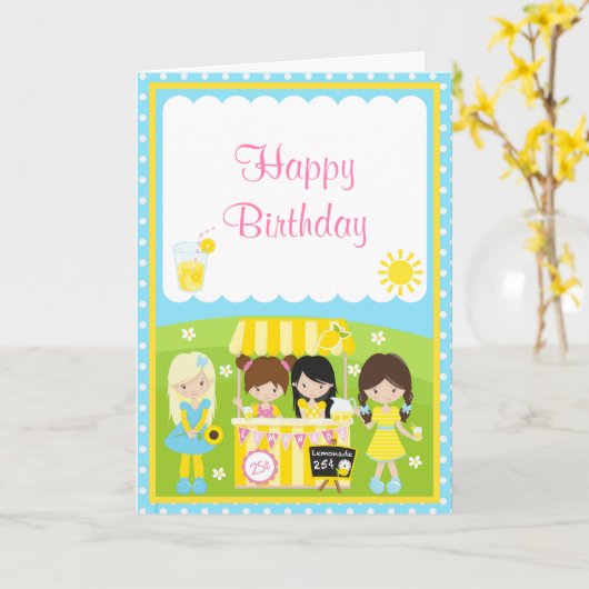 Sunshine and Lemonade Birthday Kaart (Gele Bloem)