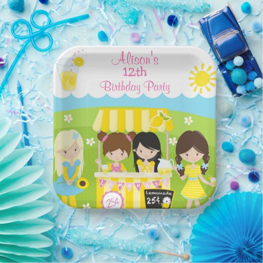 Sunshine and Lemonade Birthday Papieren Bordje (Feest)