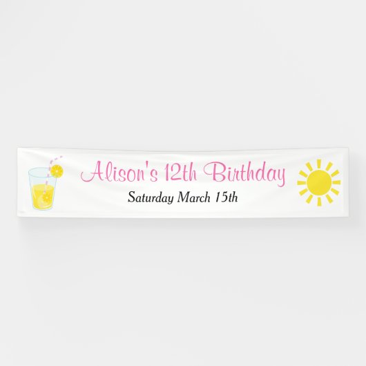 Sunshine and Lemonade Birthday Spandoek (Horizontaal)