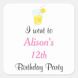 Sunshine and Lemonade Birthday Vierkante Sticker