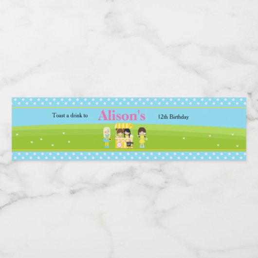 Sunshine and Lemonade Birthday Waterfles Etiket (Enkel label)