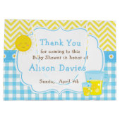 Sunshine and Lemonade Blue and Yellow Baby shower Groot Cadeauzakje (Achterkant)