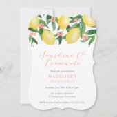 Sunshine and Lemonade Lemons Girl Birthday Party Kaart (Voorkant)