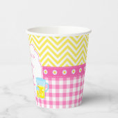 Sunshine and Lemonade Roze en Geel Baby shower Papieren Bekers (Links)