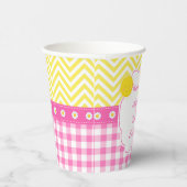 Sunshine and Lemonade Roze en Geel Baby shower Papieren Bekers (Rechts)