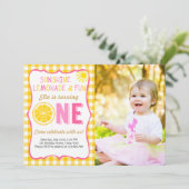 Sunshine and Lemonade sunshine-verjaardagsuitnodig Kaart (Staand voorkant)