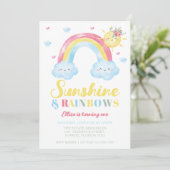 Sunshine and Rainbows First Birthday Kaart (Staand voorkant)