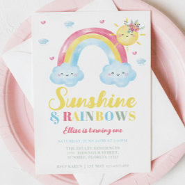 Sunshine and Rainbows First Birthday Kaart