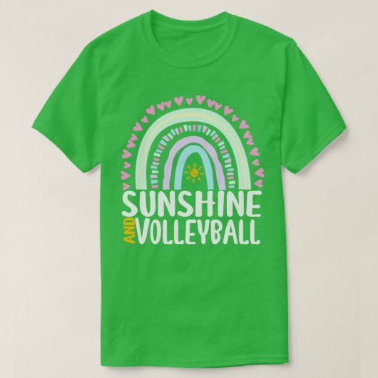 Sunshine and Volleyball Cute Rainbow Graphic for W T-shirt (Design voorkant)
